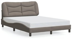 3207776 vidaXL Cadru de pat cu tăblie, gri taupe, 140x200 cm, textil