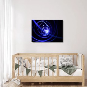 Tablou pe sticlă cu spirale albastre (70x50 cm)