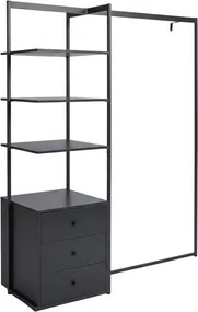 Suport pentru haine cu raft ARDEO 150x180 cm, negru