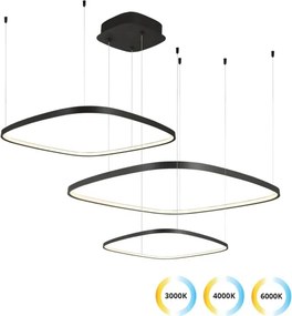 Lustră LED reglabilă pe cablu LORENZO LED/70W/230V 3000/4000/6000K neagră + telecomandă