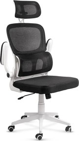 Scaun ergonomic din mesh cu suport lombar si brate rabatabile OFF 432 negru