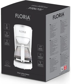 Aparat de facut cafea Floria ZLN9274 Alb, putere 600W, oprire automata, vas de 1.2 litrii