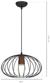 Lustră pe cablu MERIDIANO 1xE27/60W/230V