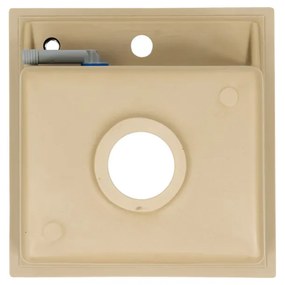 Chiuvetă pătrată Nia din granit, bej, cu o singură cuvă