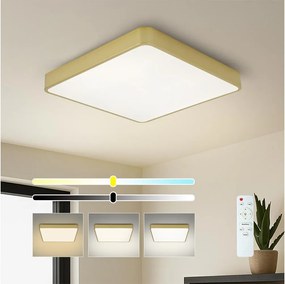 Brilagi-LED Plafonieră LED dimabilă POOL 48W/230V 3000-6000K 50x50 cm aurie + telecomandă