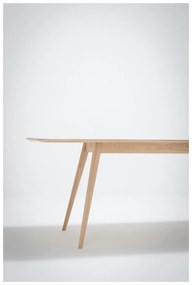 Masă cu structură din lemn masiv de stejar Gazzda Stafa, 220 x 90 cm