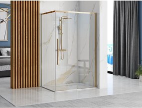 Cabina de dus SOLAR cu cadita alba 90x90 cm auriu