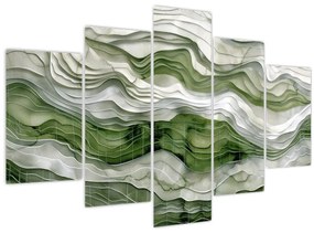 Tablou - Undele verzi și albe (150x105 cm)