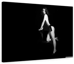 Tablou canvas Black and White Retro Girl 120x80 cm