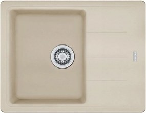 Chiuveta bucatarie compozit Franke Basis Avena 1 cuva cu picurator 62x50 cm reversibila finisaj bej mat