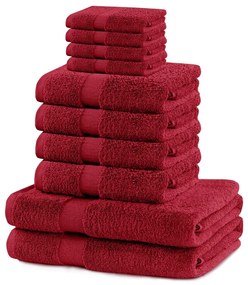 Prosoape de baie roșii 10 buc. din bumbac din frotir Marina – Restilo