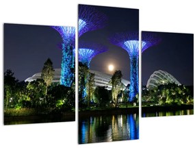 Tablou cu lună plină în grădinile din Singapur (90x60 cm)