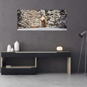 Tablou - Cal în peisaj de iarnă (120x50 cm)