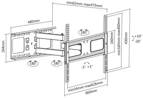 CONNECT IT CI-786 - Suport per perete TV 37-70” negru