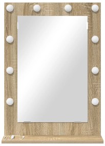 vidaXL Oglindă de Toaletă Stejar Sonoma MDF, Sticlă 70 x 50 x 18 cm