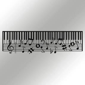 Decoratiune perete PIANO- M121, negru, metal, 70x30 cm