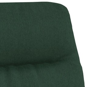 Scaun de relaxare cu taburet, verde inchis, material textil Morkegronn