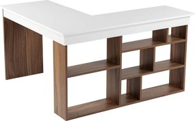 Birou cu aspect de lemn de nuc 120x130 cm Vesper – Kalune Design