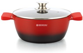Set Oale marmorate 16 piese Herzog HR-ST16M - Negru-Rosu