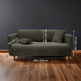 Husă gri antracit elastică pentru canapea cu 3 locuri Sacha – douceur d'intérieur