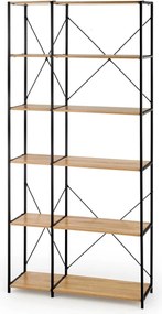 Etajera REG19, stejar sonoma/negru, 90x30x190 cm