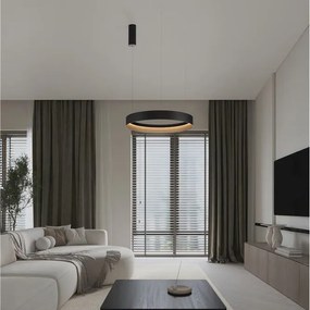 Lustra circulara aluminiu negru/auriu LED CCT LUMIA 60cm