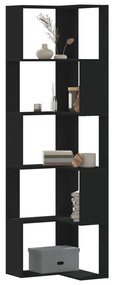 vidaXL Bibliotecă 5 niveluri negru 50x50x179cm lemn prelucrat