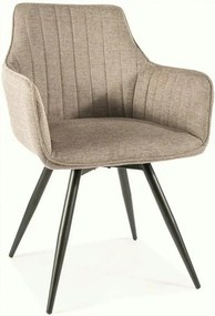 Scaun BALLO, bej/negru, stofa clasica/metal, 56x45x84 cm