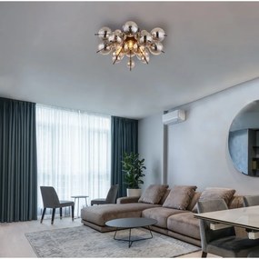 Lustra aplicata design modern UDO 3L negru/fumuriu