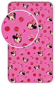 Disney Minnie Hearts cearșaf cu elastic 90x200 cm