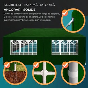 Cort de petrecere NEAPOL, 3x6m, verde Jurhan