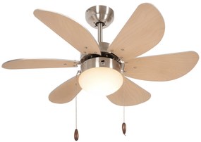 HOMCOM Ventilator de tavan cu lumină, comutator de lanț, 3 viteze, 76 cm x 76 cm x 41,5 cm, Alb | Aosom Romania