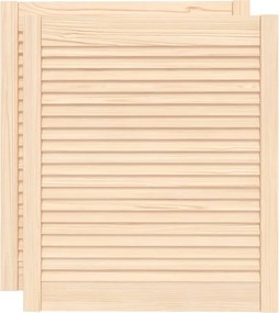 vidaXL Uși de dulap design lambriu, 2 buc., 69x59,4 cm, lemn masiv pin