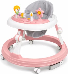 Premergator Kidizi Pippa Step roz cu tavita muzicala cu lumini detasabila, model pentru fete