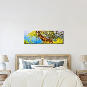 Tablou - Girafa în Africa (cu ceas) (90x30 cm)