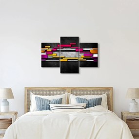 Tablou - Abstrac colorat, fundal negru (90x60 cm)