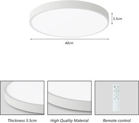 Brilagi-LED Corp de iluminat dimabil POOL SMART LED/48W/230V, 40 cm, Wi‑Fi Tuya + telecomandă, alb
