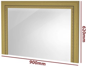 Comoda Deluxe cu oglinda, culoare alb / negru, 90 x 46 x 80 cm