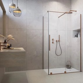Cabina de dus dreptunghiulara usa culisanta Radaway Furo KDJ 120x100 profil cupru periat dreapta
