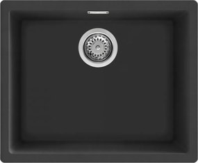 Chiuveta de bucatarie cu montare sub si pe blat SMEG Quadra VZP56N, 56 cm, Antibacteriana, Rezistenta la zgarieturi si la razele UV, Negru
