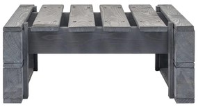 Taburet din paleti de gradina, gri, lemn de pin tratat model gri carouri, suport pentru picioare, Gri, 1