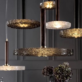 Pendul LED LUX, Lemn masiv, Sticla Turnata, MACRABÈ Small