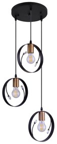Lustra suspendata design modern VIGO negru 15346-3 GL