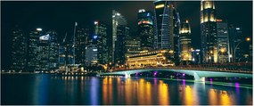 Tablou - Singapore noaptea (120x50 cm)