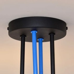 Lustră aplicată OXFORD 4xE27/15W/230V negru/albastru