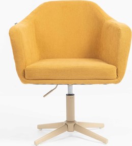 HR832CROSS Scaun Catifea Reiată Premium culoare Curry Galben cu Bază Crem