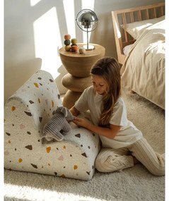 Fotoliu de copii alb cu tapițerie din țesătură bouclé/cu tapițerie din chenille Terrazzo Cloud – Wigiwama