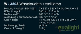 Aplica din fier forjat cu 3 surse de lumina, WL 3603, spot -downlight-