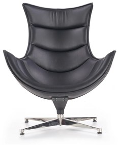 Fotoliu tapitat Luxor negru - H 96 cm