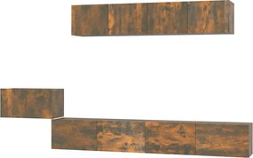 vidaXL Set dulapuri TV, 5 piese, stejar fumuriu, lemn prelucrat